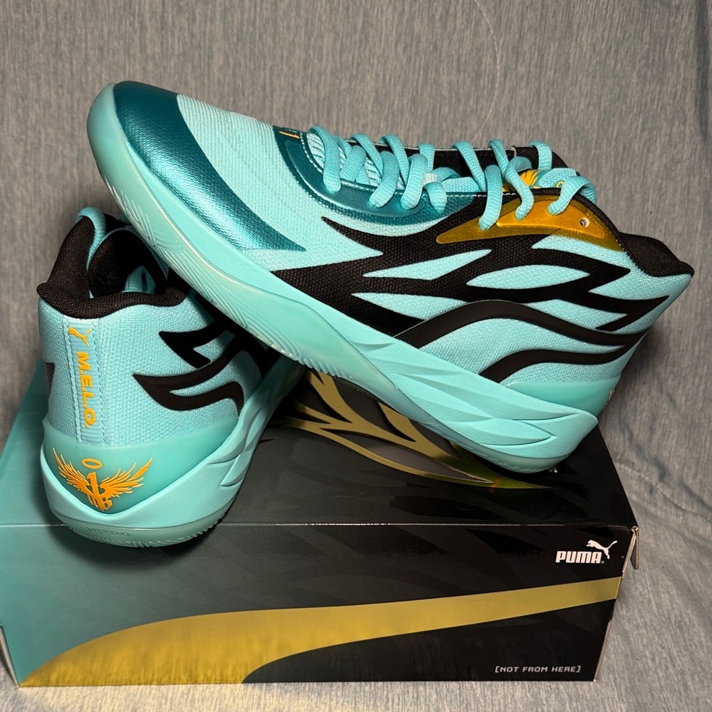 PUMA MB.02 LaMelo Ball Elektro Aqua 377590-01 Men’s 10.5 Basketball Shoes - Picture 12 of 15